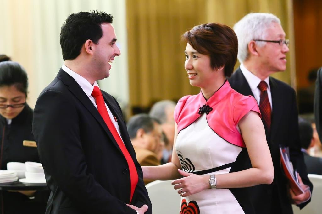 Sharing memories of my late father with Minister of State, Low Yen Ling at the Dyslexia Association of Singapore's 25th anniversary dinner