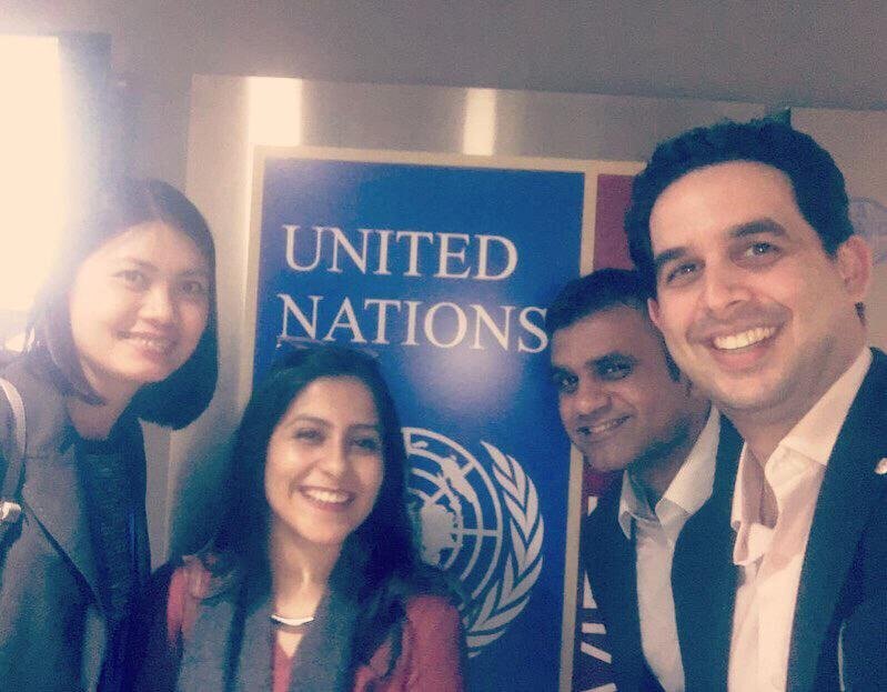 With colleagues at one of the United Nations' Southeast Asia offices