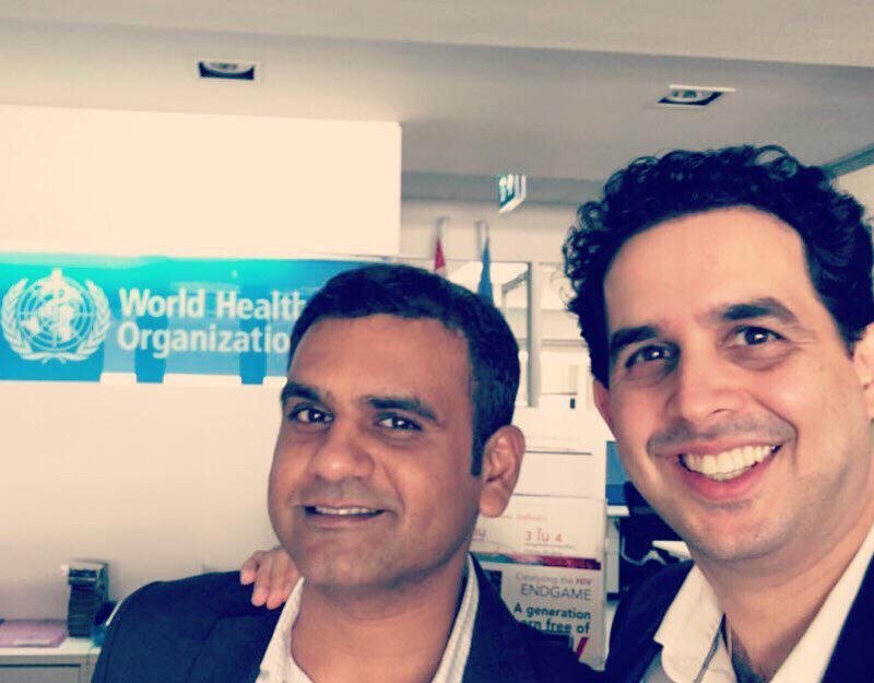 With a colleague, Sumanth Kambhammettu at one of the World Health Organization's Southeast Asia offices