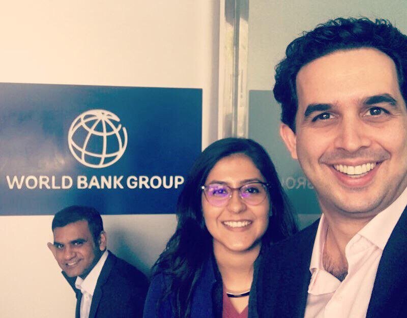 With colleagues, Sumanth Kambhammettu and Natasha Chainani at one of the World Bank Group's Southeast Asia offices